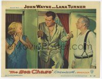 6g692 SEA CHASE LC #2 '55 sexy Lana Turner & John Qualen with John Wayne holding a gun!