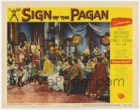 6g722 SIGN OF THE PAGAN LC #6 '54 Jeff Chandler & Romans watch Jack Palance by old man!