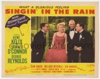 6g004 SINGIN' IN THE RAIN LC #4 '52 Gene Kelly & Millard Mitchell smile at Jean Hagen on the set!