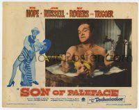 6g753 SON OF PALEFACE LC #7 '52 close up wacky Bob Hope naked in tub cleaning his feet!