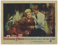6g780 SUMMER PLACE LC #8 '59 Troy Donahue in tie & jacket holds sexy Sandra Dee in fur coat!