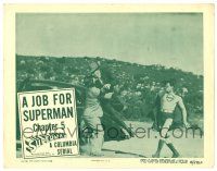 6g785 SUPERMAN chapter 5 LC '48 special effects image of Kirk Alyn in costume throwing bad guy!