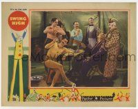 6g792 SWING HIGH LC '30 wacky image of circus performers & clown toasting with liquor!