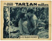 6g800 TARZAN THE FEARLESS chapter 5 LC '33 great c/u of Buster Crabbe fighting man, Blood Money!