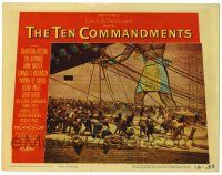 6g808 TEN COMMANDMENTS LC #4 '56 Cecil B. DeMille classic, image of slaves building monument!