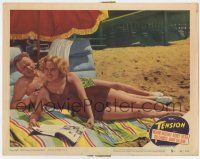 6g811 TENSION LC #5 '49 sexy bad girl Audrey Totter on the beach with Lloyd Gough!