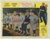6g818 THAT TOUCH OF MINK linen LC #6 '62 Cary Grant & Doris Day in dugout w/Mantle, Maris & Berra!