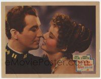 6g830 THIS IS MY AFFAIR LC '37 romantic c/u of Barbara Stanwyck & Robert Taylor about to kiss!