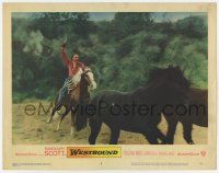 6g936 WESTBOUND LC #3 '59 Randolph Scott on horse chasing wild stallions, Budd Boetticher!