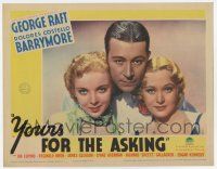 6g996 YOURS FOR THE ASKING LC '36 posed c/u of George Raft between Dolores Costello & Ida Lupino!