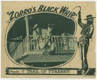 6g998 ZORRO'S BLACK WHIP chapter 12 LC '44 Republic serial, Trail of Tyranny, man falling off roof!