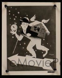6h915 GOLD RUSH 3 8x10 stills R59 Charlie Chaplin classic, 1 w/wonderful art by Leo Kouper!