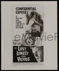 6h979 LOST, LONELY & VICIOUS 2 8x10 stills '58 art of sexy barely-dressed bad girl leaning on bed!