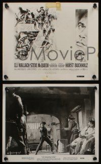 6h930 MAGNIFICENT SEVEN 3 8x10 stills '60 Yul Brynner, Steve McQueen, one with cool artwork!
