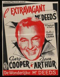 6j142 MR. DEEDS GOES TO TOWN Belgian R50 Frank Capra directed, Jean Arthur, art of Gary Cooper!