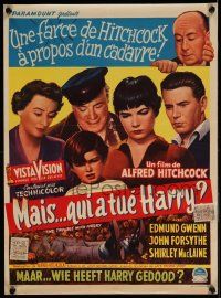 6j155 TROUBLE WITH HARRY Belgian '55 Alfred Hitchcock, Edmund Gwenn, Forsythe & Shirley MacLaine!
