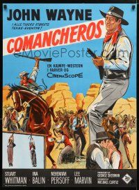 6j240 COMANCHEROS Danish '62 cowboy John Wayne, Stuart Whitman, directed by Michael Curtiz!