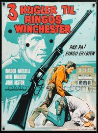 6j276 THREE GRAVES FOR A WINCHESTER Danish '66 Mitchell, Mickey Hargitay, spaghetti western!