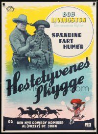 6j284 WILD HORSE RUSTLERS Danish '43 Bob Livingston as The Lone Rider, Al 'Fuzzy' St. John!