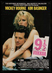 6j098 9 1/2 WEEKS Finnish '86 Mickey Rourke, Kim Basinger, sexiest close up image!