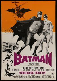6j105 BATMAN Finnish '66 DC Comics, different image of Adam West & Burt Ward, Batcopter!