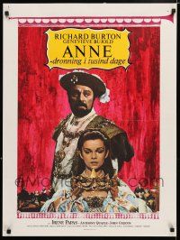 6j158 ANNE OF THE THOUSAND DAYS French 24x32 '70 art of King Richard Burton & Genevieve Bujold!