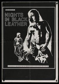 6j035 NIGHTS IN BLACK LEATHER German 17x24 '75 Richard Abel, different art of Peter Berlin!