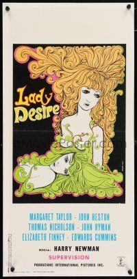 6j529 LADY DESIRE Italian locandina '69 best full-length art of sexiest Margaret Taylor by Mos!