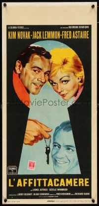 6j541 NOTORIOUS LANDLADY Italian locandina '62 art of Kim Novak between Jack Lemmon & Fred Astaire!