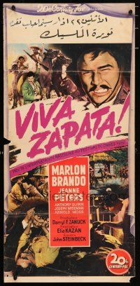 6j576 VIVA ZAPATA Italian locandina '52 Marlon Brando, Jean Peters, Anthony Quinn, John Steinbeck