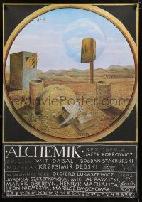 6j291 ALCHEMIK Polish 27x38 '89 Jacek Koprowicz, great Henryk Waniek desolate artwork!