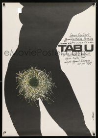 6j348 TABU Polish 26x38 '87 great erotic Andrzej Pagowski art of naked woman silhouette!