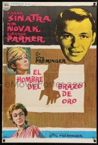 6j082 MAN WITH THE GOLDEN ARM Spanish '67 Frank Sinatra, Novak, Preminger, different Albericio art