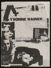 6j191 YVONNE RAINER 15x20 English film festival poster '70s Lives of Performers, more!