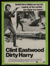 6j038 DIRTY HARRY Swedish stolpe R70s Clint Eastwood pointing gun, Don Siegel crime classic!