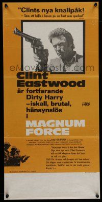 6j040 MAGNUM FORCE Swedish stolpe '73 Clint Eastwood is Dirty Harry pointing his huge gun!
