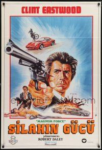 6j064 MAGNUM FORCE Turkish '73 different art of Clint Eastwood pointing his huge gun by Omer Muz!