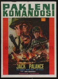 6j600 BULLET FOR ROMMEL Yugoslavian 20x27 '69 Casaro art of Jack Palance with machine gun!