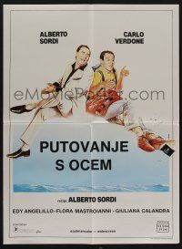 6j640 IN VIAGGIO CON PAPA Yugoslavian 20x27 '82 Alberto Sordi, cool different Sciotti artwork!