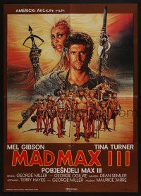 6j652 MAD MAX BEYOND THUNDERDOME Yugoslavian 19x27 '87 Mel Gibson & Tina Turner, Richard Amsel art!