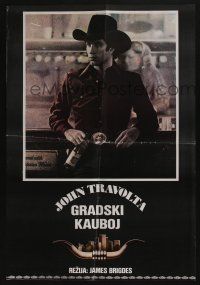 6j703 URBAN COWBOY Yugoslavian 19x27 '80 image of John Travolta in cowboy hat with Lone Star beer!