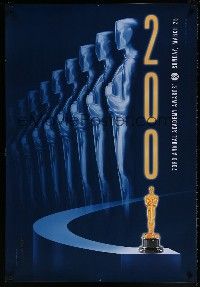 6k012 73RD ANNUAL ACADEMY AWARDS 1sh '01 cool Alex Swart design & image of many Oscars!