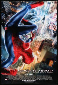 6k028 AMAZING SPIDER-MAN 2 int'l advance DS 1sh '14 Andrew Garfield, fights with Electro!