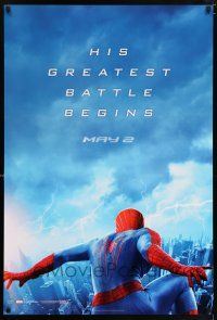 6k029 AMAZING SPIDER-MAN 2 teaser 1sh '14 Andrew Garfield, his greatest battle begins!