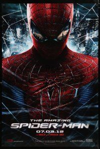 6k026 AMAZING SPIDER-MAN teaser DS 1sh '12 portrait of Andrew Garfield in title role over city!
