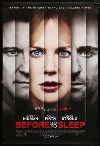 6k066 BEFORE I GO TO SLEEP advance DS 1sh '14 cool multiple part image of Kidman, Firth, Strong!