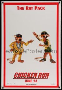 6k122 CHICKEN RUN teaser DS 1sh '00 Peter Lord & Nick Park claymation, the rat pack!