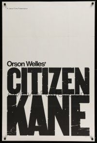 6k126 CITIZEN KANE 1sh R60s some called Orson Welles a hero, others called him a heel!