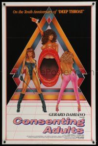 6k133 CONSENTING ADULTS 1sh '82 Gerard Damiano, the tenth anniversary of Deep Throat!