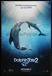 6k174 DOLPHIN TALE 2 teaser DS 1sh '14 Harry Connick Jr., Judd, Kristofferson, Morgan Freeman!